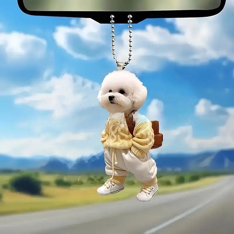 Creative Dog Backpack Keychain Pendant