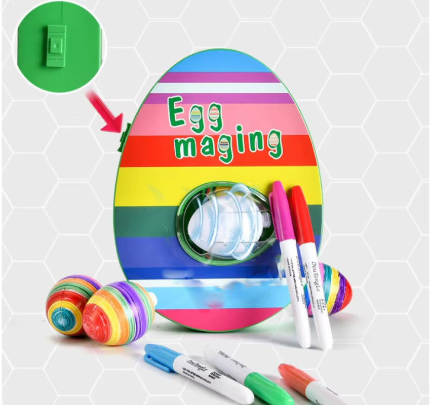 Easter Egg Decorating Kit Diy Graffiti Electric Rotating Machine with Rabbit Egg Painting Machine Lights Music Painter