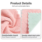 10 Counts Cleaning Cloth for Kitchen, Microfiber Premium Fabric Cloths, Double-Sided Dish Cleaning Cloths, Reusable Multi-Function Home Cleaning Cloth, Random Colors