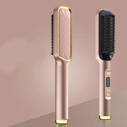 Hair Straightener Brush Electric Hot Comb Anti-scalding Maroon Asteria