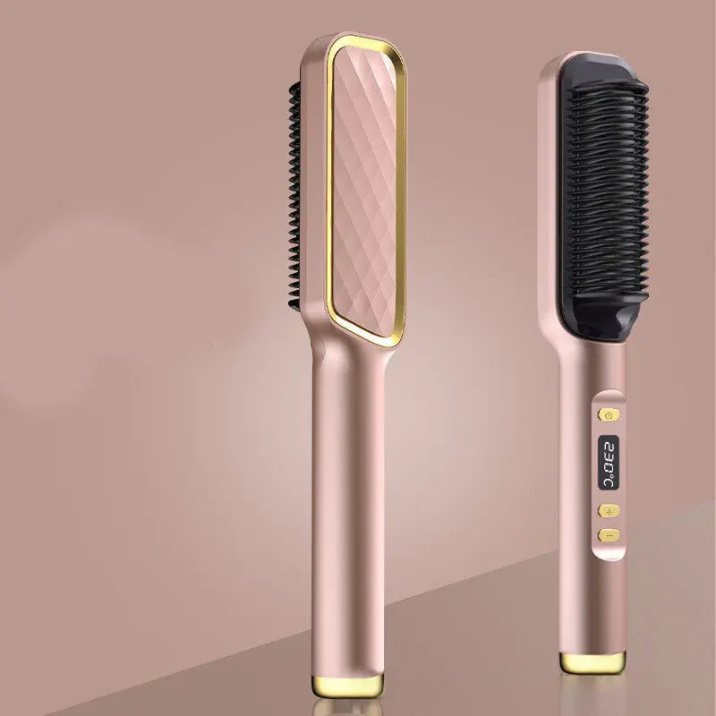 Hair Straightener Brush Electric Hot Comb Anti-scalding Maroon Asteria