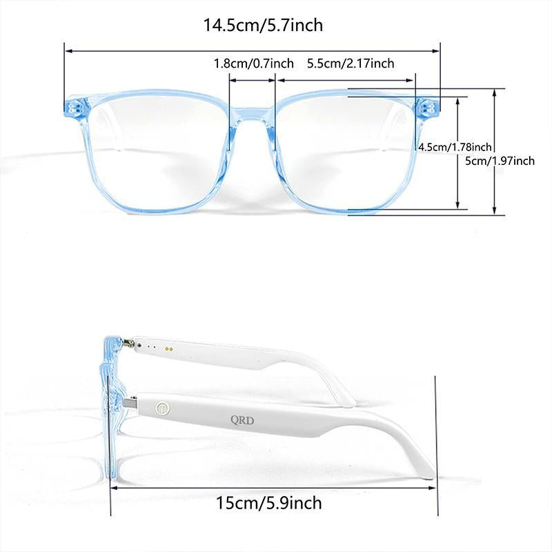 Smart Glasses, Multifunctional Anti-Blue Light Glasses, Touch Control Wireless Glasses for Women, Bluetooth-Compatible Smart Glasses for Men & Women, Stocking Fillers Electronic Gadgets Cyber Gift