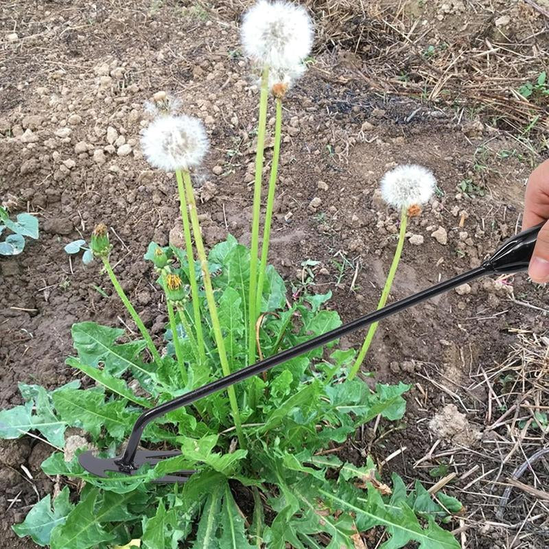 Garden Weed Pulling Tool Uprooting Weeding Tool, 4 Teeth Weed Puller Tool Manganese Steel Garden Weeder Tool for Vegetable Gardening Planting (Black, 2 Pack, 16 Inches)