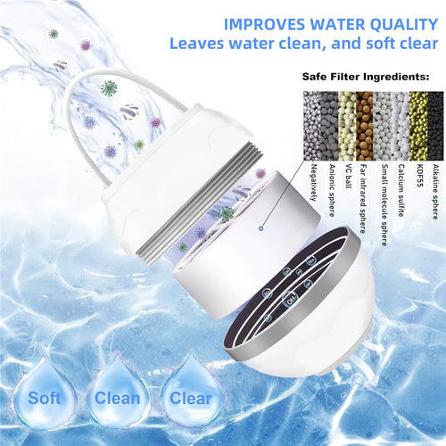 8-Layer Bath Ball Filter Faucet Filter for Bathtub Water Purifier Remove Pollutants Chlorine Fluoride Water Filtration System