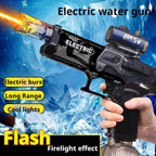 2025 NEW Electric Water Shooter, Water Blaster Swimming Pool Toys for Adults Kids Automatic Blaster with Light 32 FT Long Range Rechargeable Waterproof