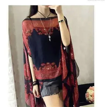 Woman Fashion Beach Dress Blouses Sun Protection Cardigan Summer Beach Holiday Cardigan Women Long Blouses Tops