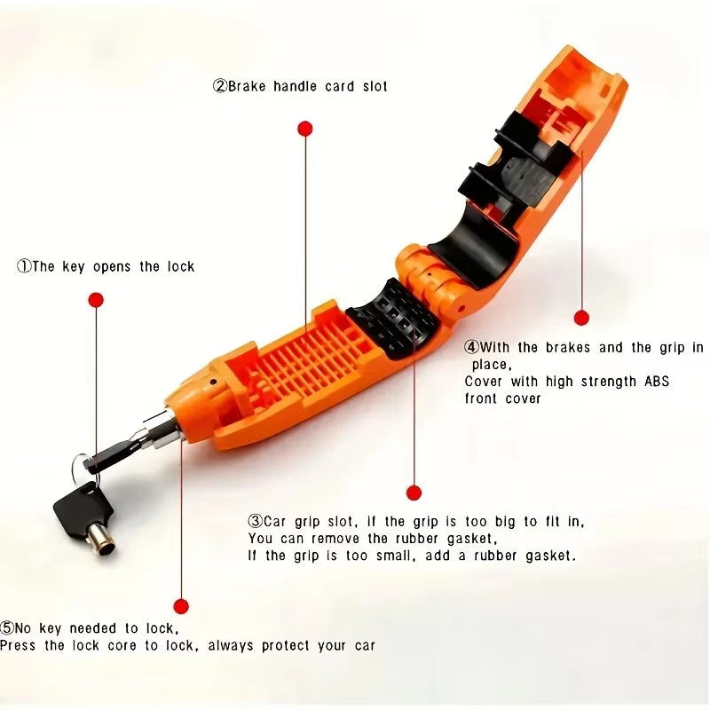Mini Electric Vehicle Bike Anti-Theft Lock Set - Bicycle Brake Handlebar Grip Cycling Horn Throttle Lock for Scooter Motorcycle