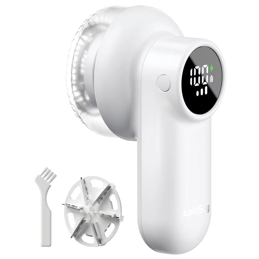 Coldsky Rechargeable Lint Shaver with Digital Display Fabric Shaver Sweater Shaver 3-Speeds with 6-Leaf Blades for Clothes Sofa