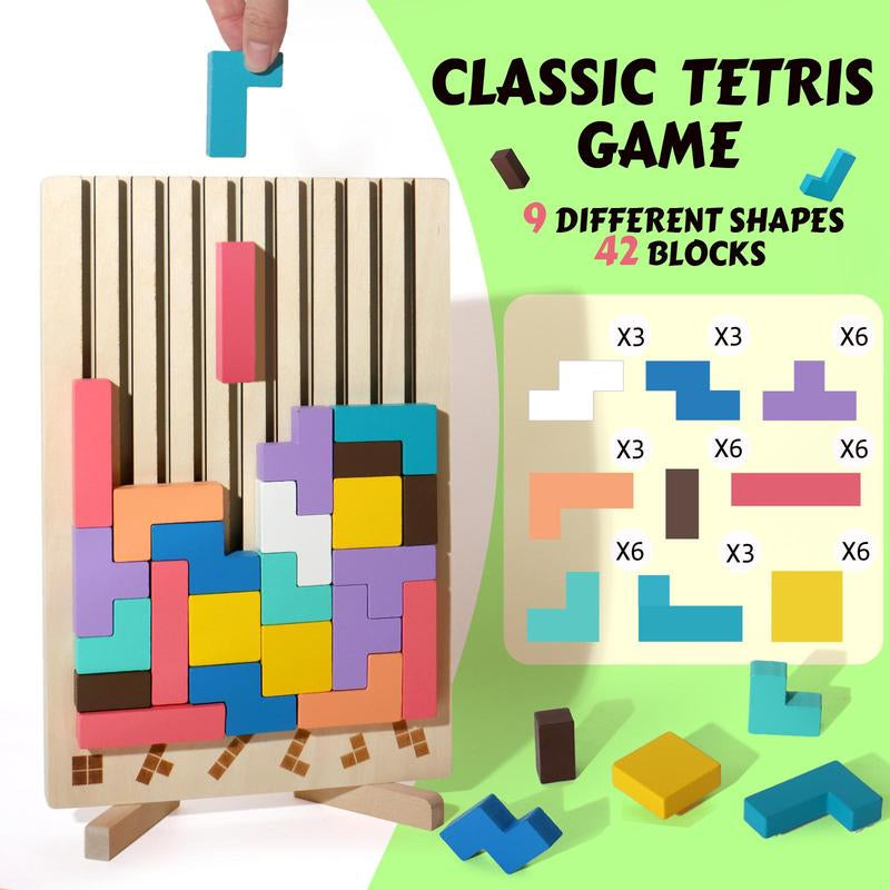 Wooden Stacking Puzzle Toy (1 Set), Educational Stacking Game Blocks, Montessori Children'S Educational Puzzles Gift, Puzzle Game