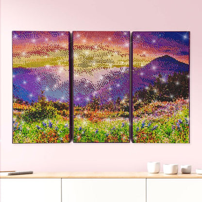 Artskills Mountain Sunset Diamond Painting Kit on Stretched Canvas 21" X 14" - Complete Professional Diamond Art Set W/ Storage and Accessories