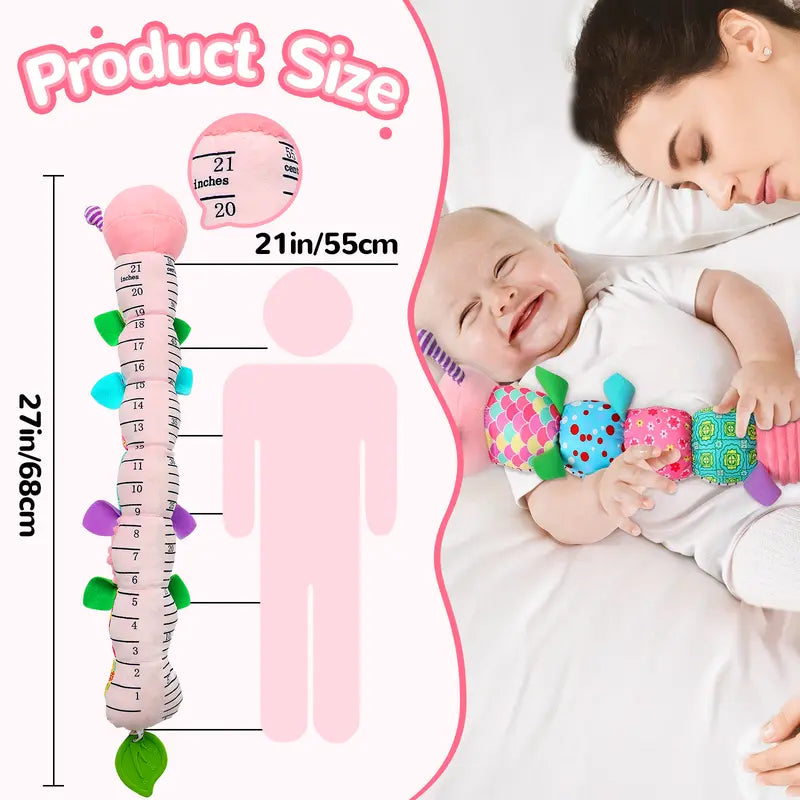 Pink Newborn Baby Toy Musical Stuffed Animal Tummy Time Crinkle Rattle Gift