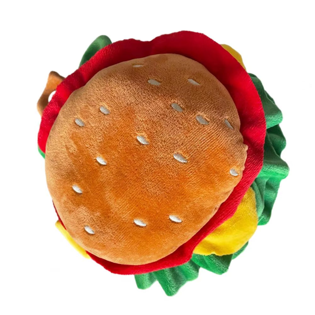 Burger-Shaped Pet Hat Pet Burger Hat Funny Hamburg Shape Pet Hat for Dogs Cats Adjustable Headgear Costume for Photography Props