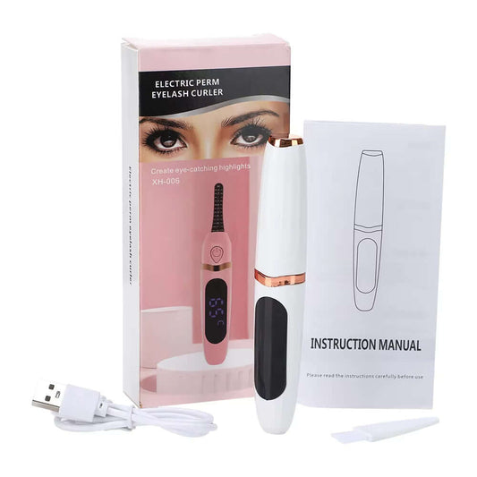 Rechargeable Electric Heated Eyelash Curler Digital Display Eyelash Curler Beauty Makeup Tool 3 Gears Temperature Control Ms.Dear Official Store