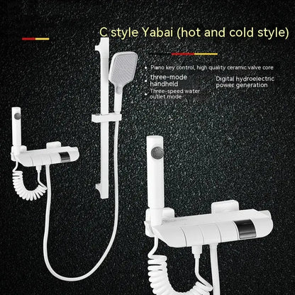 View details for Copper Button Constant Temperature Shower Set Digital Display Large Shower Set Gray Suit