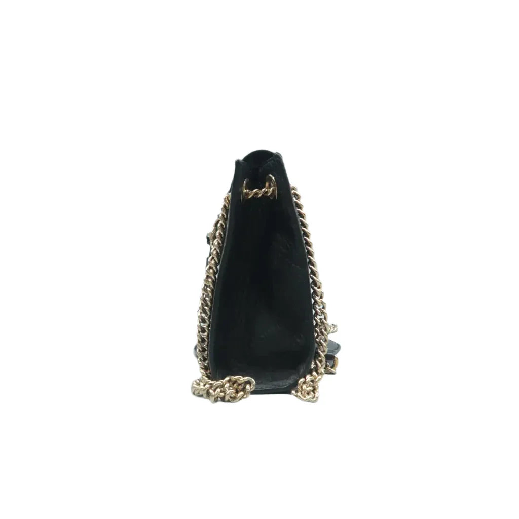 Gucci Emily Medium GG Guccissima Patent Leather Chain Shoulder Bag Black CH Overseas International Flagship Store