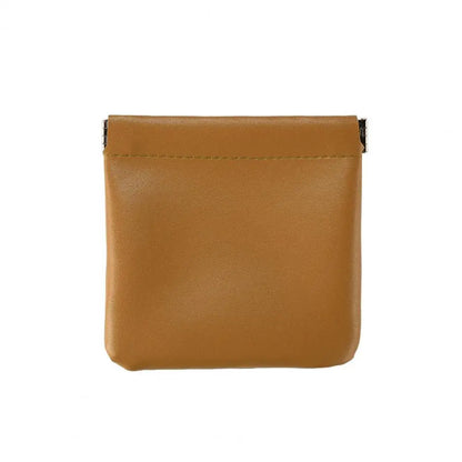 Small Storage Bag Automatic Closing Lipstick Pouch Leather Makeup Pouch Portable Coins Keys Cable Earphone Jewelry Organizer Bag