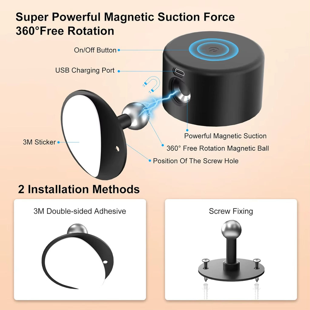LED Wall Light Indoor Pack of 2, Wall Lamp Wall Lights 2000Mah Battery, 4 Brightness Levels,, Bedside Lamp