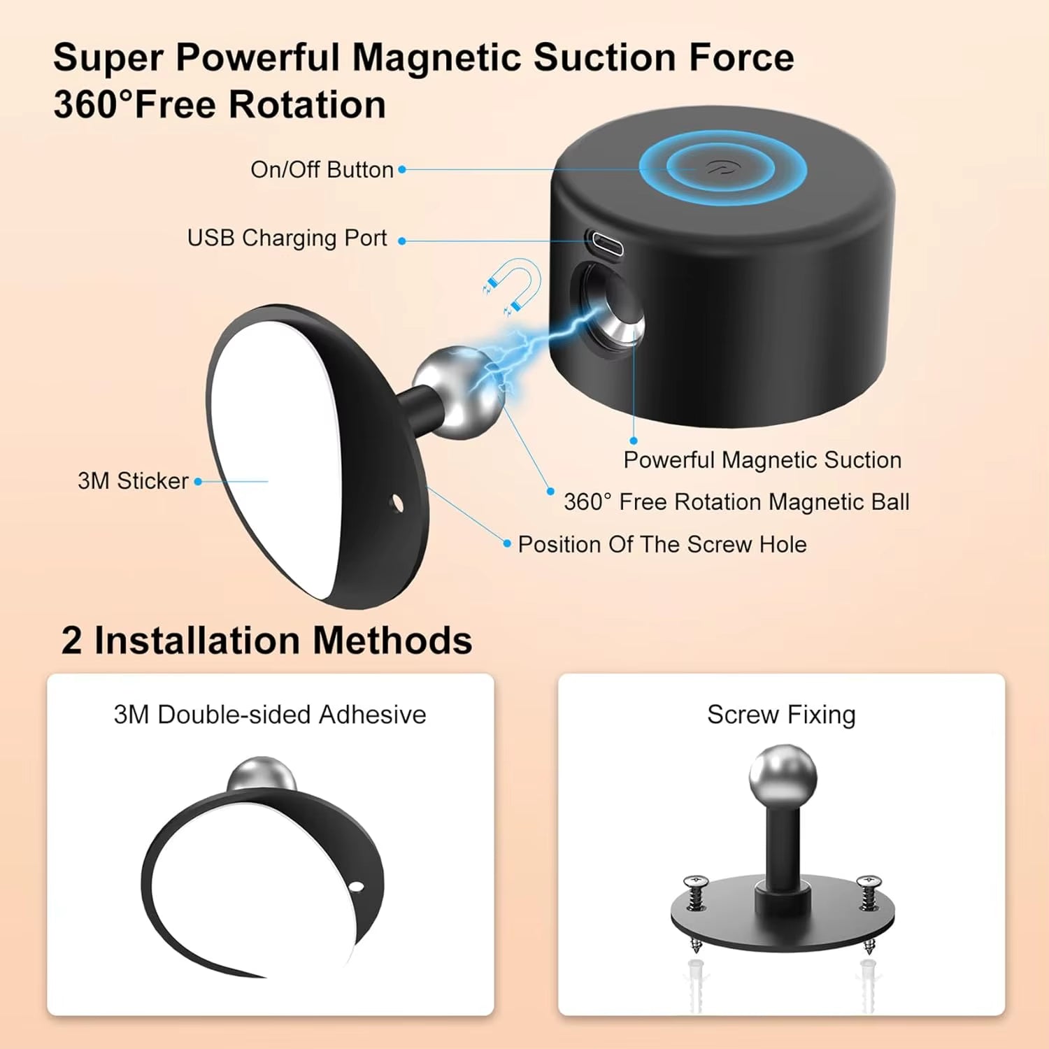 LED Wall Light Indoor Pack of 2, Wall Lamp Wall Lights 2000Mah Battery, 4 Brightness Levels,, Bedside Lamp