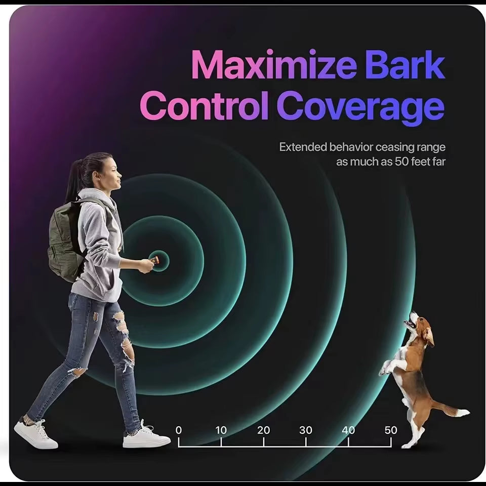 Pet Dog Repeller Ultrasonic Dog Training Device Rechargeable anti Dog Bark Stop Barking Deterrent Device with LED Flashlight