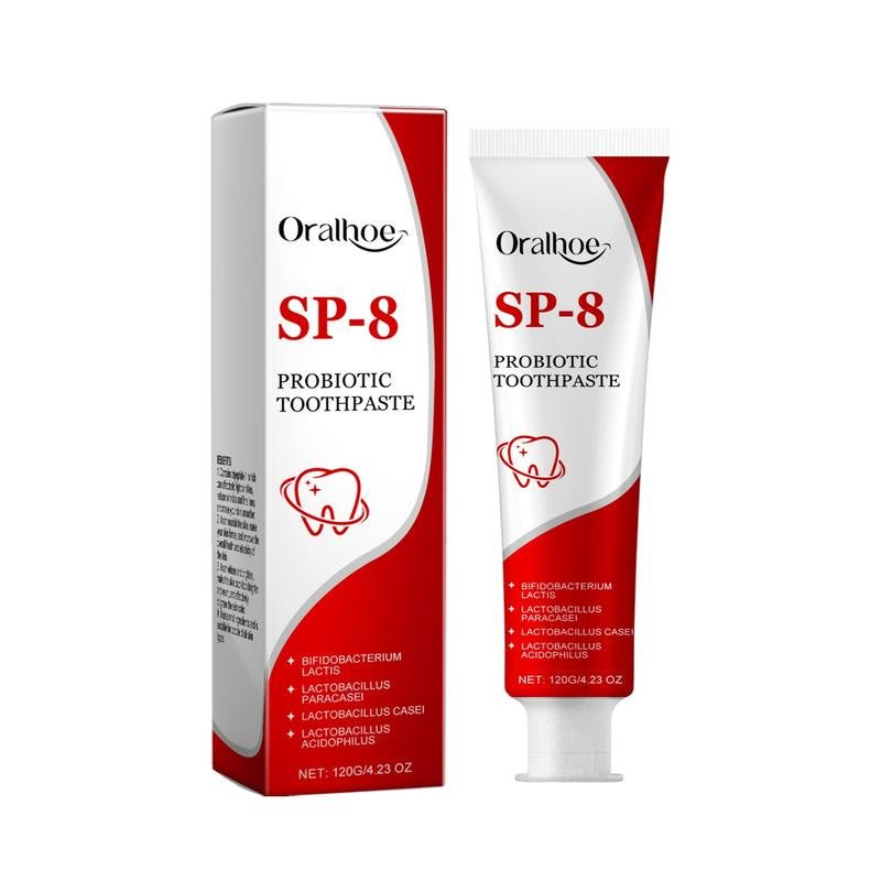 Sp-8 Probiotic Brightening White Toothpaste for Deep Cleaning and Care of Teeth,Oral Care,Whitening,Stain Removal,Brightening White Mint Toothpaste