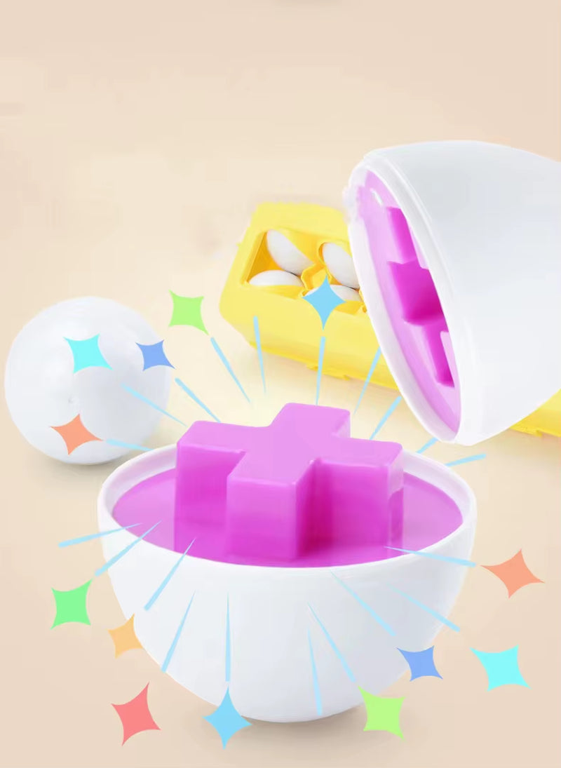 Montessori Baby Toys Match Egg Puzzle Geometry Matching Egg Color Shape Numerical Easter Egg Educational Toys for Children1