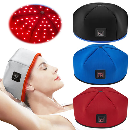 Red Light Hair Growth Cap Hair Growth Helmet Rechargeable Hair Growth Hat Hair Regrowth Beanie for Men Women