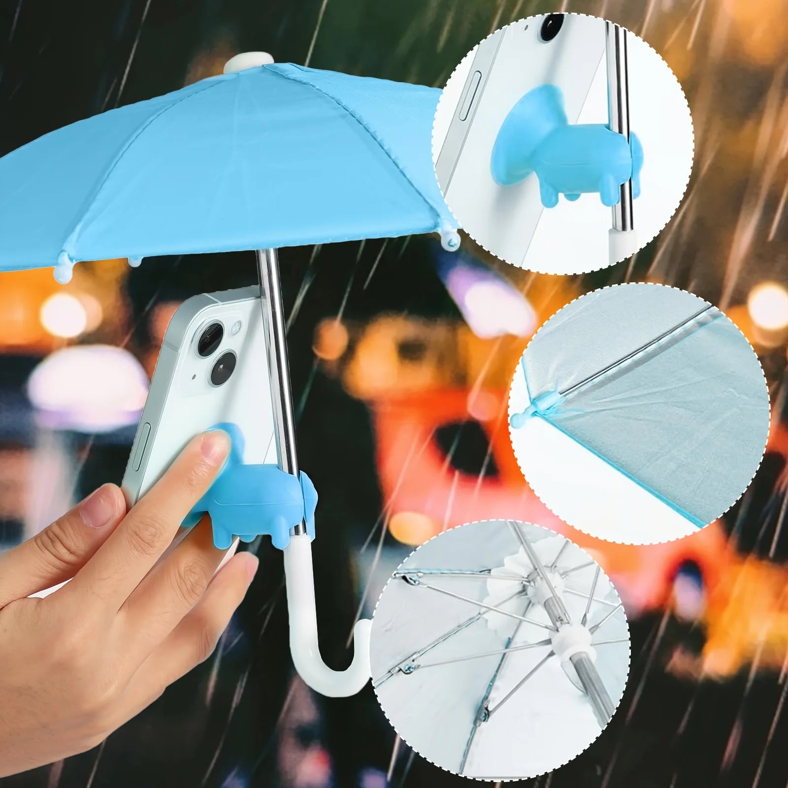 Creative Mini Umbrella Phone Stand, Universal Waterproof Holder for Smartphones, Portable Outdoor Rain & Sun Accessory