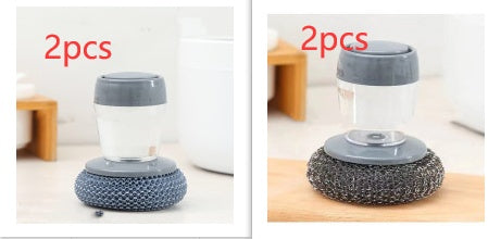 Kitchen Soap Dispensing Palm Brush Cleaner Push-type Brush Kitchen Detergent Tools Shop1104358116 Store