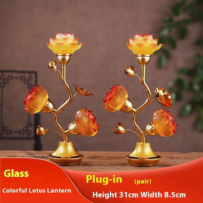 Colorful Lotus Plug-in Three Products Colored Glaze Led Pilot Lamp CJDropshipping
