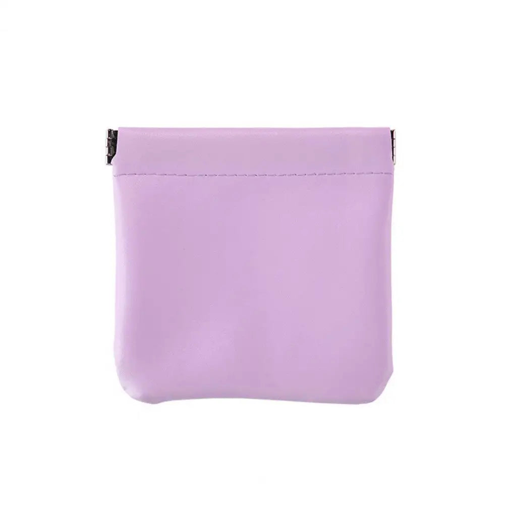 Small Storage Bag Automatic Closing Lipstick Pouch Leather Makeup Pouch Portable Coins Keys Cable Earphone Jewelry Organizer Bag