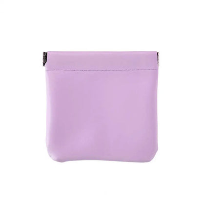 Small Storage Bag Automatic Closing Lipstick Pouch Leather Makeup Pouch Portable Coins Keys Cable Earphone Jewelry Organizer Bag