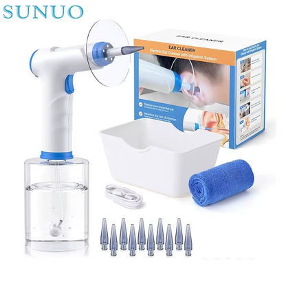 Ear Wax Cleaner Earwax Removal Water Powered Ear Cleaner Water Resistant Ear Cleaner Earwax Removal Kit with Ear Washer 4 Mode