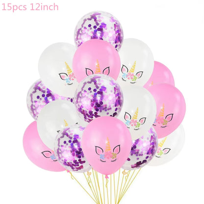 1 Set Unicorn Party Balloons Birthday Baloon Unicorn Decoration Latex Confetti Balloon Birthday Party Decoration Balloons Kids