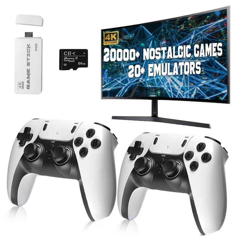 Upgraded Retro Game Stick with 20,000+ Games, 4K Wireless HDMI Output, Plug and Play, Support Including 20+ Emulators