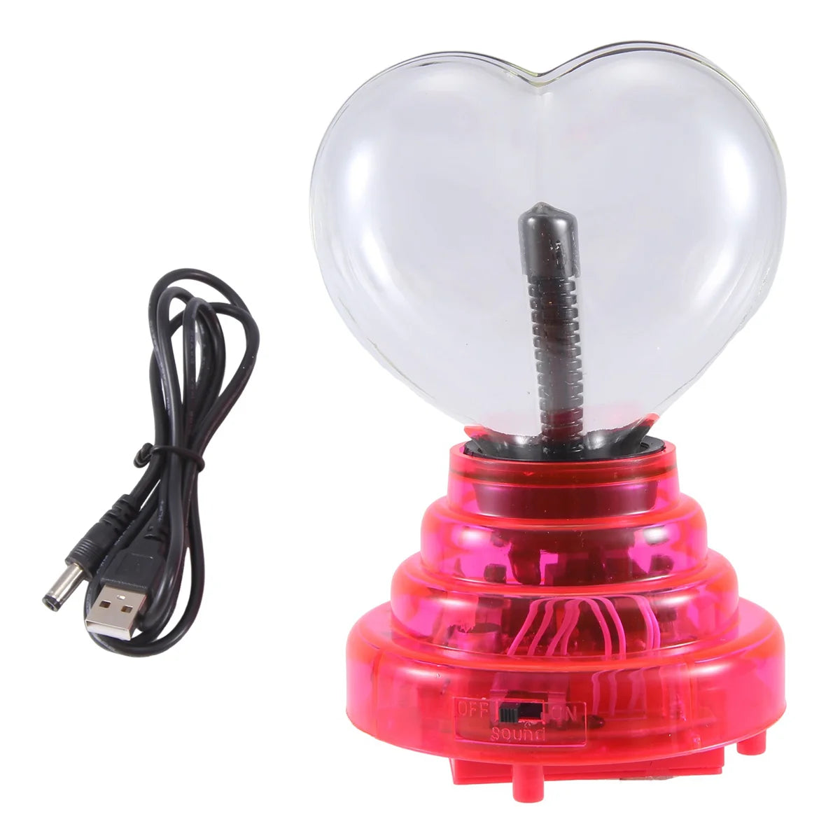 Hot Plasma Ball Heart Shaped Light 4In Touch Activated, Valentine Gift,Usb Cable or Battery Powered,Gifts for Kid and Adults