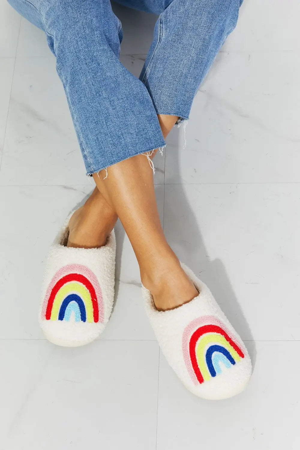 MMShoes Pantufla de Felpa Arcoíris