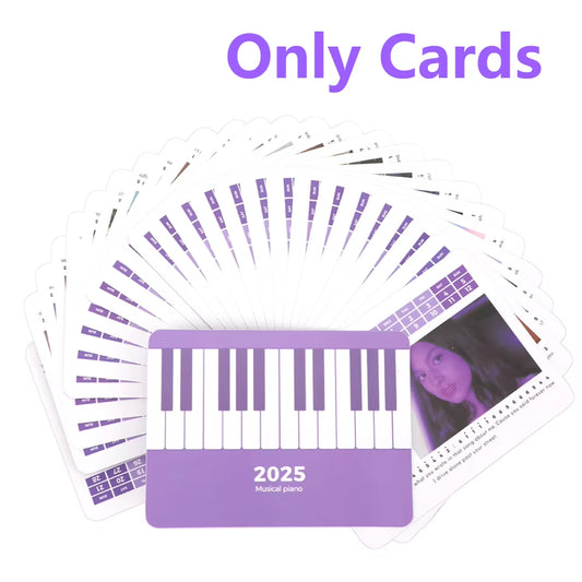 Singer Piano Calendar 2025 Playable Mini Piano Calendar Music Sheets Toy 15 Keys Piano Desk Calendar Gift for Fans