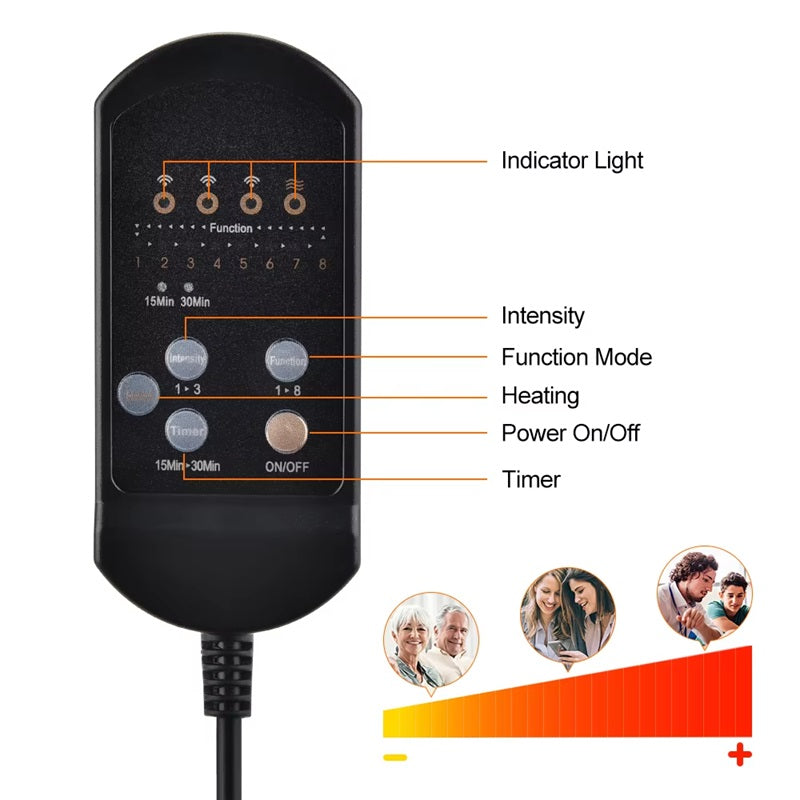 Electric Massage Chair Pad with Soothing Heat Therapy – Ideal for Home & Car Stone's Store