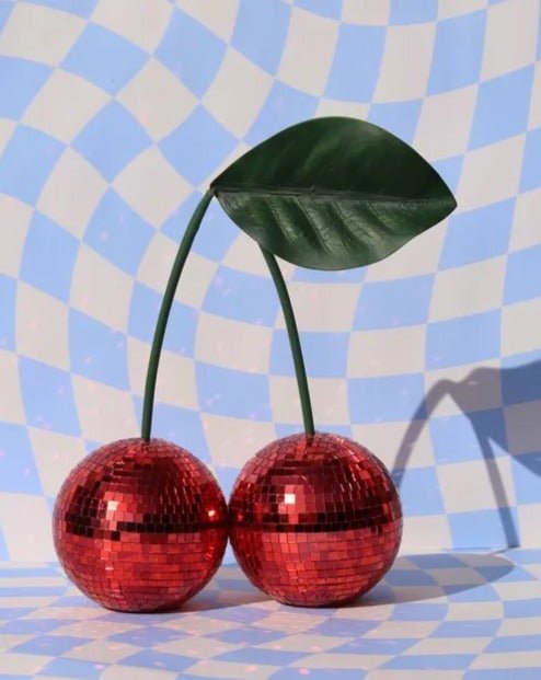 Cherry Disco Ball, Whimsical Dopamine Decor, Quirky Decorative Object Inspecial Home