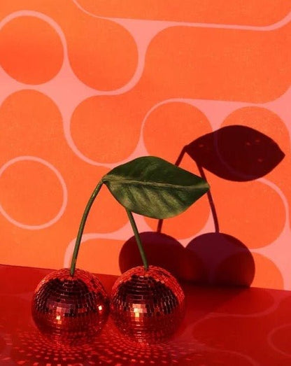 Cherry Disco Ball, Whimsical Dopamine Decor, Quirky Decorative Object Inspecial Home