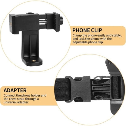 Mobile Phone Chest Adjustable Strap Mount Chest Cell Phone Clips Harness Holder Bracket Camera Smartphone Stand