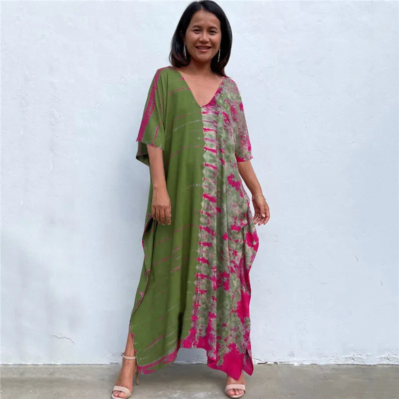Women'S Beach Kaftan Dresses Half Sleeve Caftan Swimsuit plus Size Bathing Suit Cover Ups