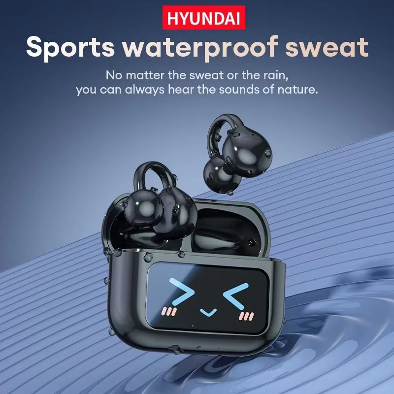 New  M100 LED Screen Anti-Loss Headphone AI Noise Reduction with HIFI Sound Bluetooth V5.4 Earphone Open Ear-Hook Earbuds