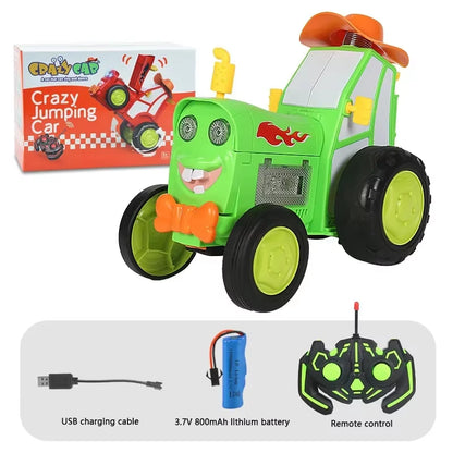 Crazy Jumping Stunt Car Wireless Infrared Remote Control Car Dance Lights Music Swing Fun New and Unique Children'S Toys