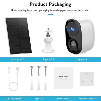 Hawkray Solar CCTV Wireless Camera Indoor Outdoor Wifi HD 2K Resolution Home Security Surveillance Video Night Version Cam Baby 3MP Two Way Audio White/Ir Dual Light Support Monitor