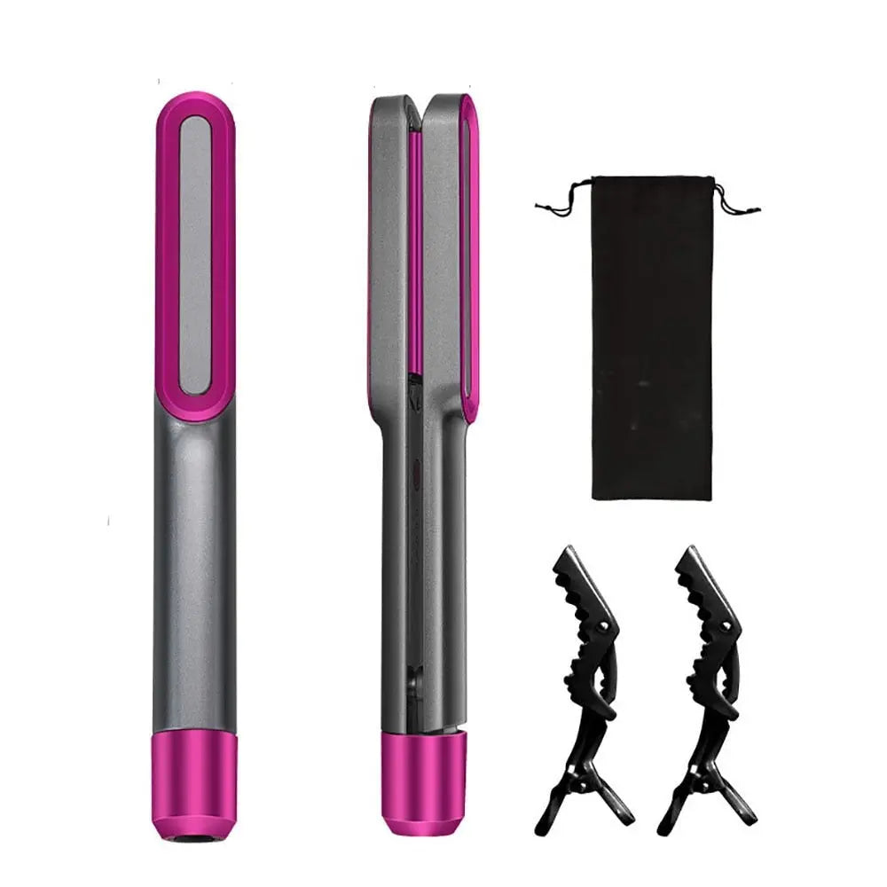 Professional Hair Iron For Thick  2 In 1  Straightener Styling Tools Maroon Asteria
