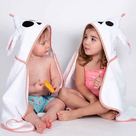 Eco-Friendly Baby Bath Wrap with Bunny Ears - Organic Cotton Comfort Chocolate Briseis
