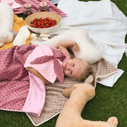 2in1 Blanket with sewn-up Baby Comforter, dusty rose Ochre Ares