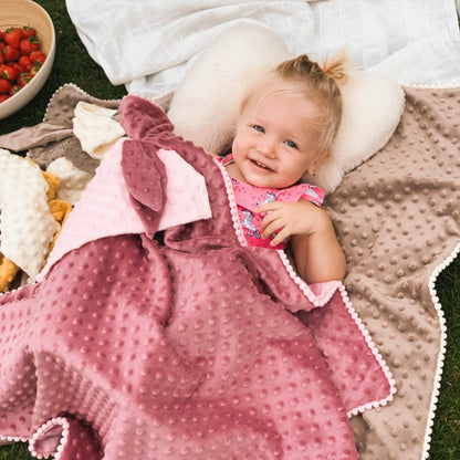 2in1 Blanket with sewn-up Baby Comforter, dusty rose Ochre Ares