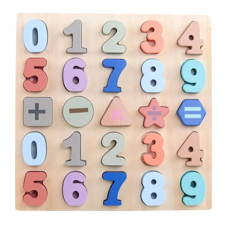 Puzle de madera con números y letras | Aprendizaje del abecedario para niños pequeños